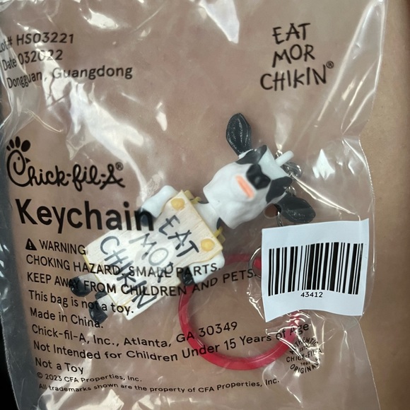 chickfila Accessories New Chick Fil A Cow Keychain Poshmark